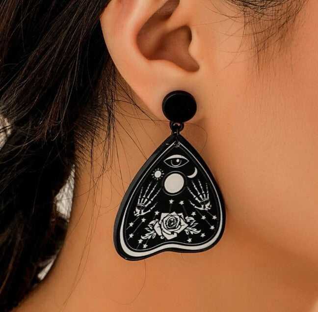 Gothic Black Rose Earrings