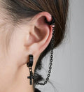1 Piece Gothic Cross Fake Earring