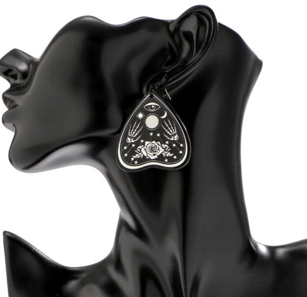 Gothic Black Rose Earrings