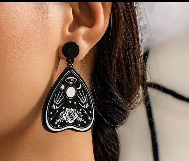 Gothic Black Rose Earrings