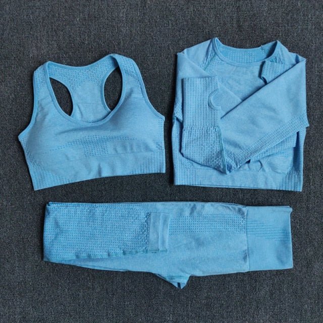 Conjunto Fitness Sem Costura 2/3/5 Peças