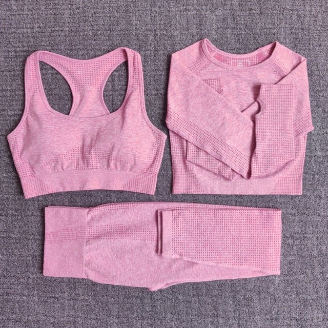 Conjunto Fitness Sem Costura 2/3/5 Peças