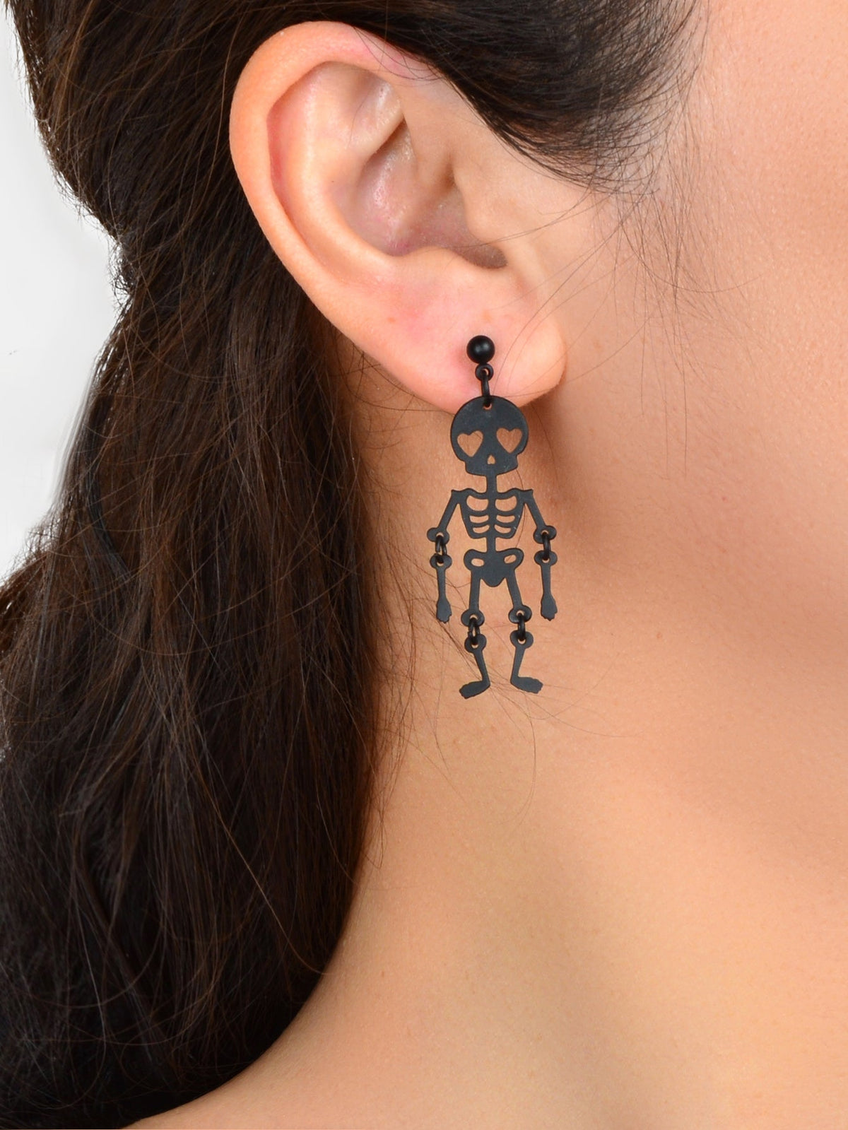 Black Skeleton Punk Party Earrings Gothic Hip Hop Jewellery Skull Bone Earrings