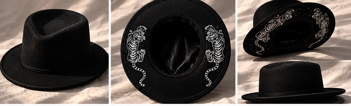 Tiger Gothic witch style fedora