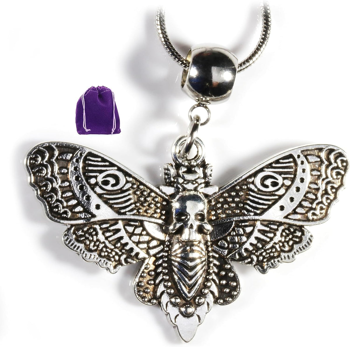 Gothic Charm Necklace with Stainless Steel Snake Chain