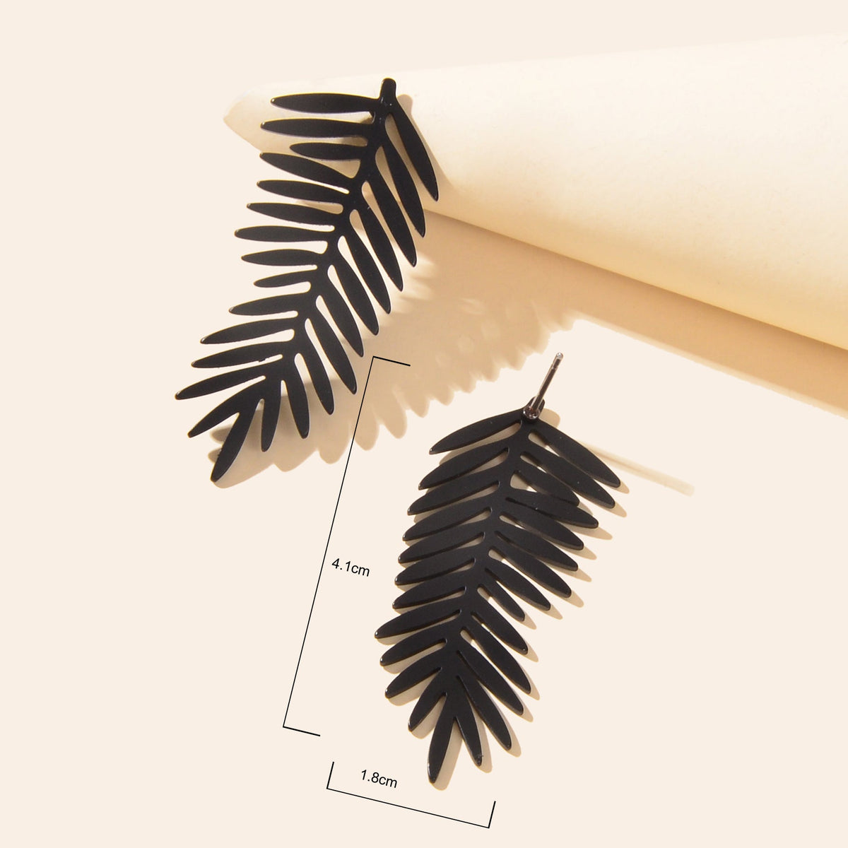 Gothic Punk Black Leaf Stud Statement Pierced Earrings Personality Accessories