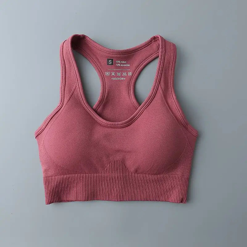 Sutiã sem costura para mulheres, sutiã esportivo acolchoado, corrida, roupas de treino, roupas de ginástica feminina, top fitness, roupas esportivas monocromáticas, novo