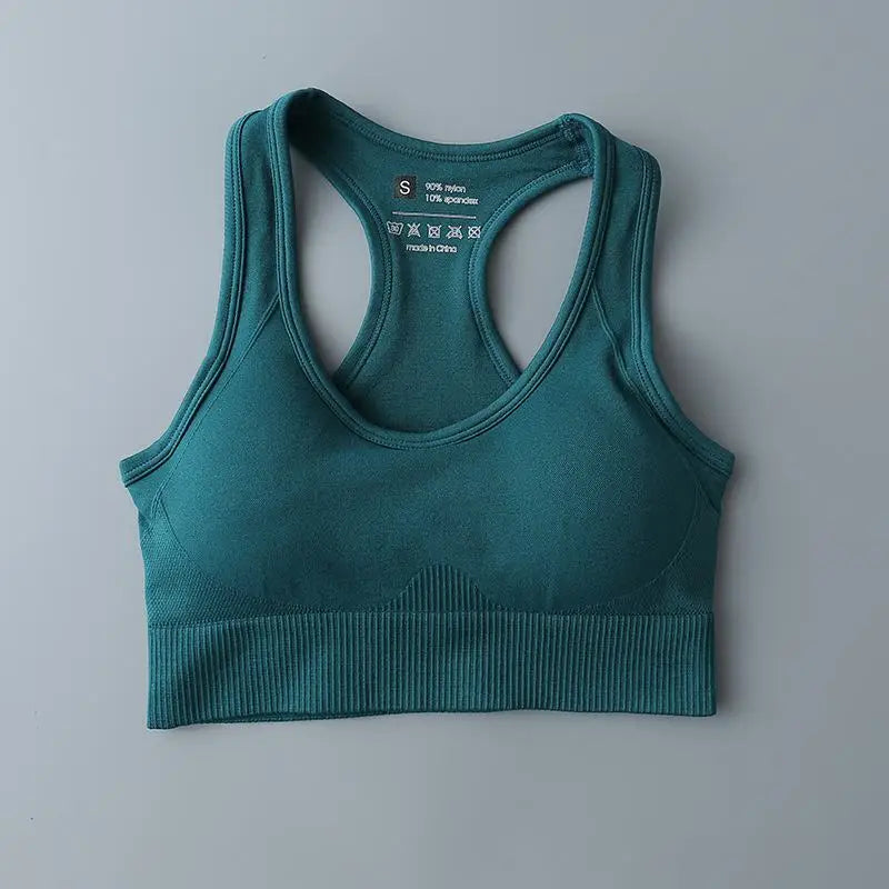 Sutiã sem costura para mulheres, sutiã esportivo acolchoado, corrida, roupas de treino, roupas de ginástica feminina, top fitness, roupas esportivas monocromáticas, novo