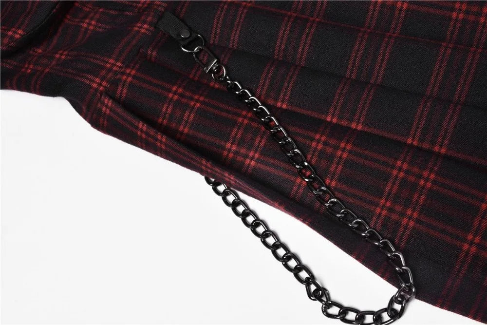 Gótico lolita xadrez vestido y2k egirl punk vestidos plissados cinta de espaguete mini jurken emo alt goth streetwear vestido feminino
