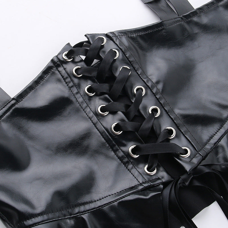 Altgoth escuro academia gótico vestido feminino harajuku streetwear fairycore grunge rendas retalhos puff manga vestido de cintura alta feminino