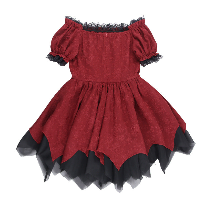 Altgoth escuro academia gótico vestido feminino harajuku streetwear fairycore grunge rendas retalhos puff manga vestido de cintura alta feminino