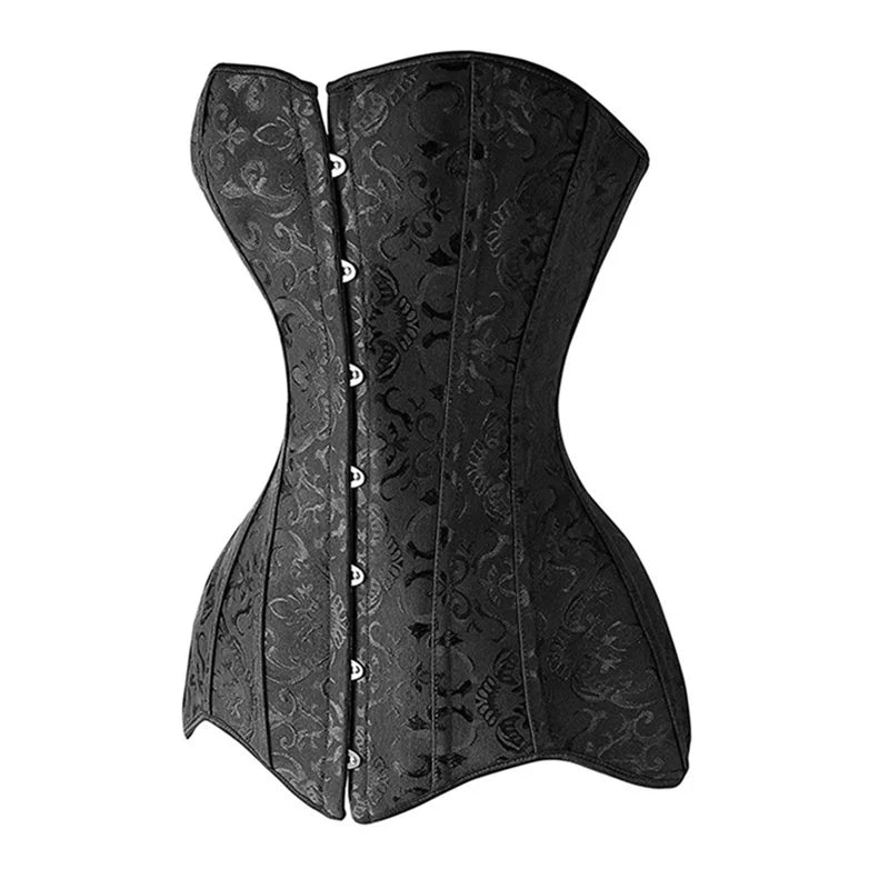 Preço por atacado Espartilho longo torso roupas sexy korse jacquard aço desossado bustier 6xl plus size korsett feminino steampunk gorset