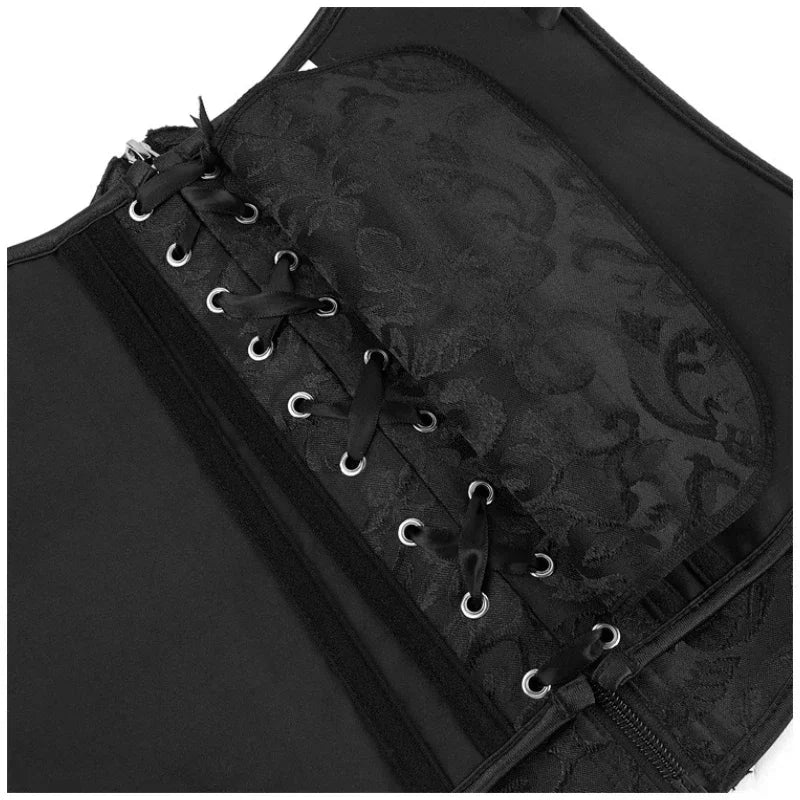 Corset Underbust Plus Size Jacquard Gótico — Cintura Cincher