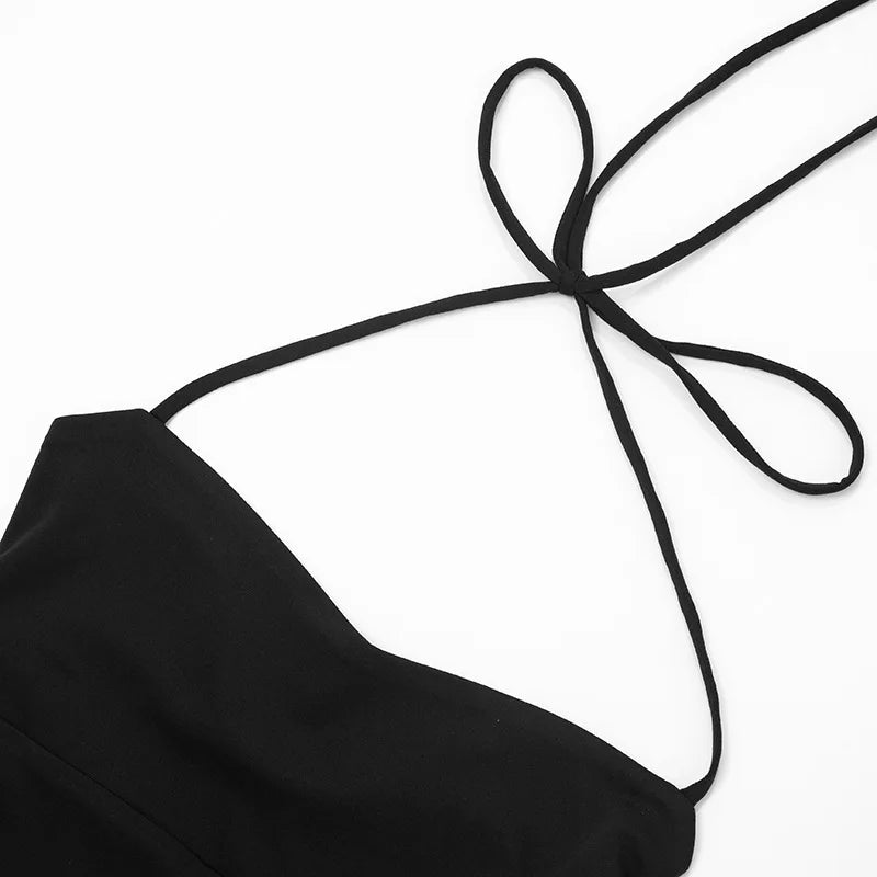 Laço de volta espartilho topo pescoço-montado colheita topo feminino roupas ousado y2k acessórios sem costas sexy clube outfit camison verano ropa mujer