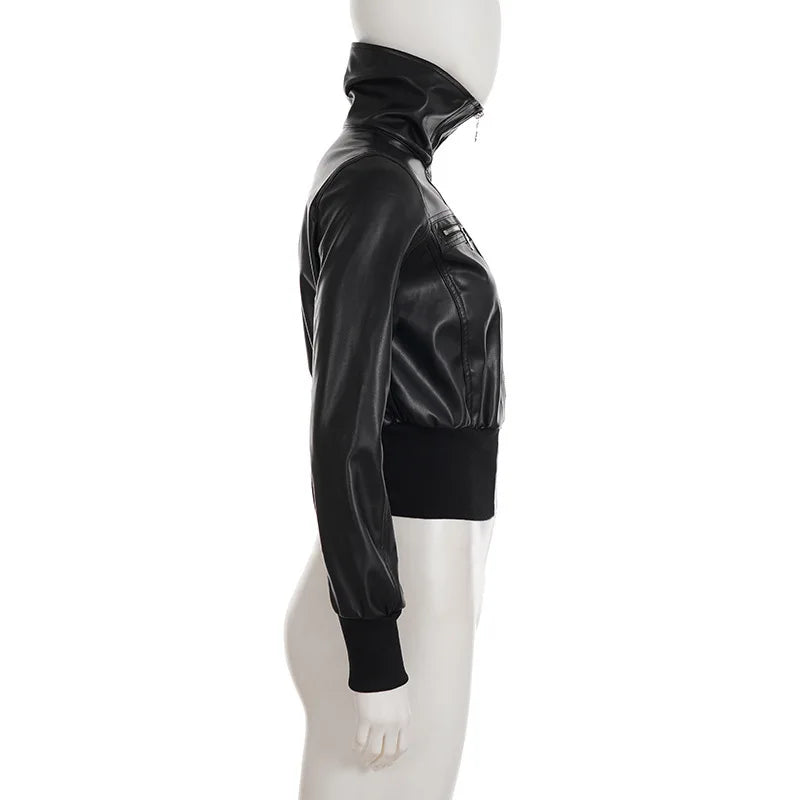 Altgoth americano vintage jaqueta de couro do plutônio feminino streetwear harajuku grunge emo alternativa grunge zíper casacos casuais feminino