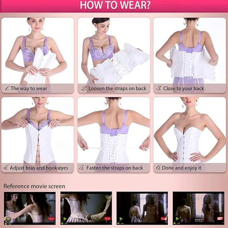 BurVogue Mulheres Lace Up Sexy Floral Desossado Espartilho Overbust Corpo Shaper BustierLingerie Bodyshaper Top Espartilhos Top