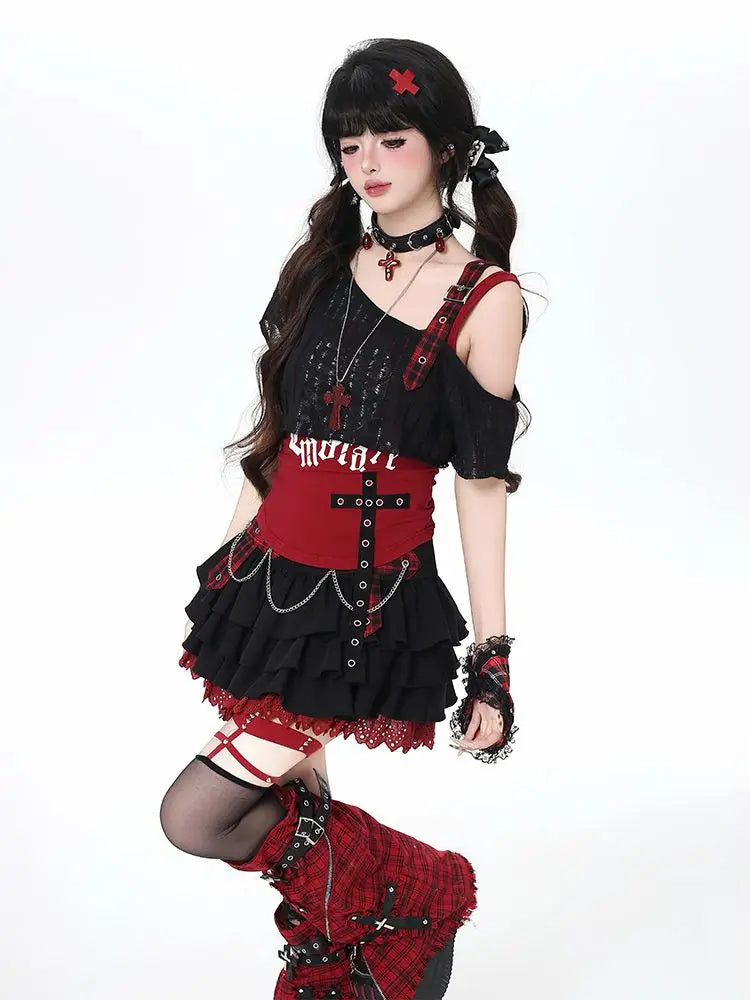 Conjunto Punk Princess Gótico 3 Peças