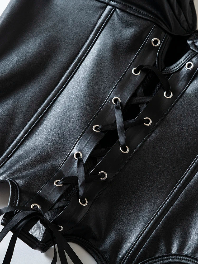 Mulheres sem alças corpete apertado espartilho sexy colete senhoras personalidade streetwear estilo steampunk preto sem costas magro-ajuste topos