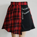FICHOR-Mulheres Góticas Renda Ruffle Mini Saias, Harajuku, Fairy Grunge, Xadrez Rosa, Plissado, Japonês Lolita Streetwear, Mall Goth