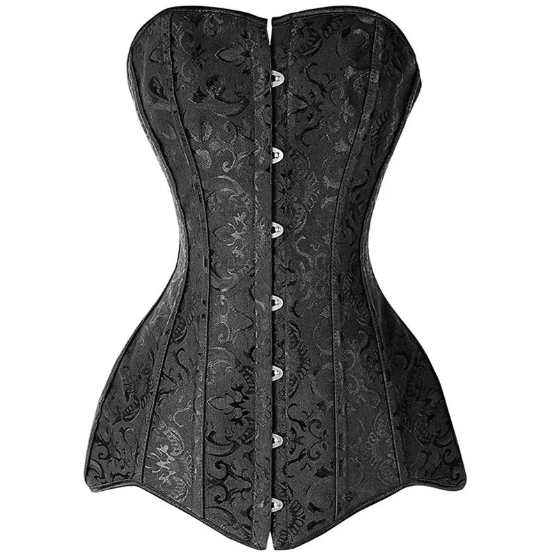Preço por atacado Espartilho longo torso roupas sexy korse jacquard aço desossado bustier 6xl plus size korsett feminino steampunk gorset