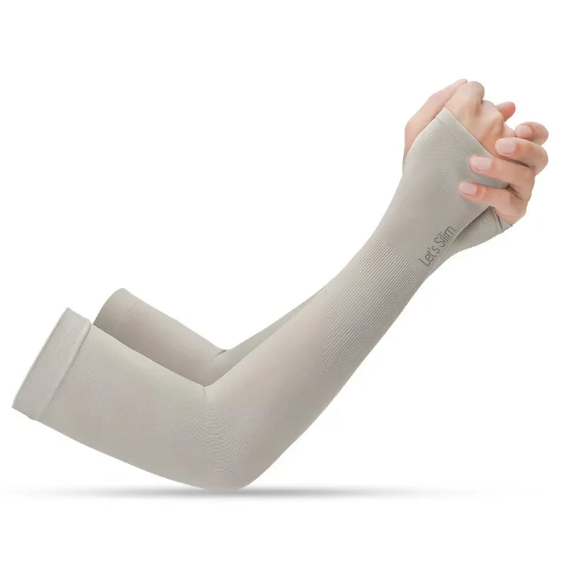 Capa de braço anti-uv para homens e mulheres, luvas sem dedos para ciclismo, verão, esporte, seda gelada, cachecol legal, seda elástica, capas de braço para dirigir