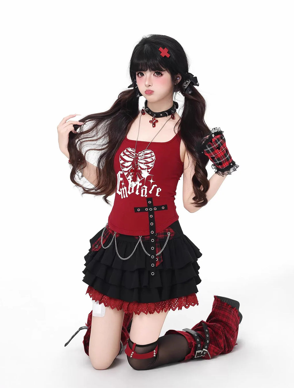Conjunto Punk Princess Gótico 3 Peças