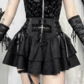 Gótico preto renda cruz mini saia y2k grunge punk cintura alta plissado a linha saias vintage feminino menina estética alt roupas