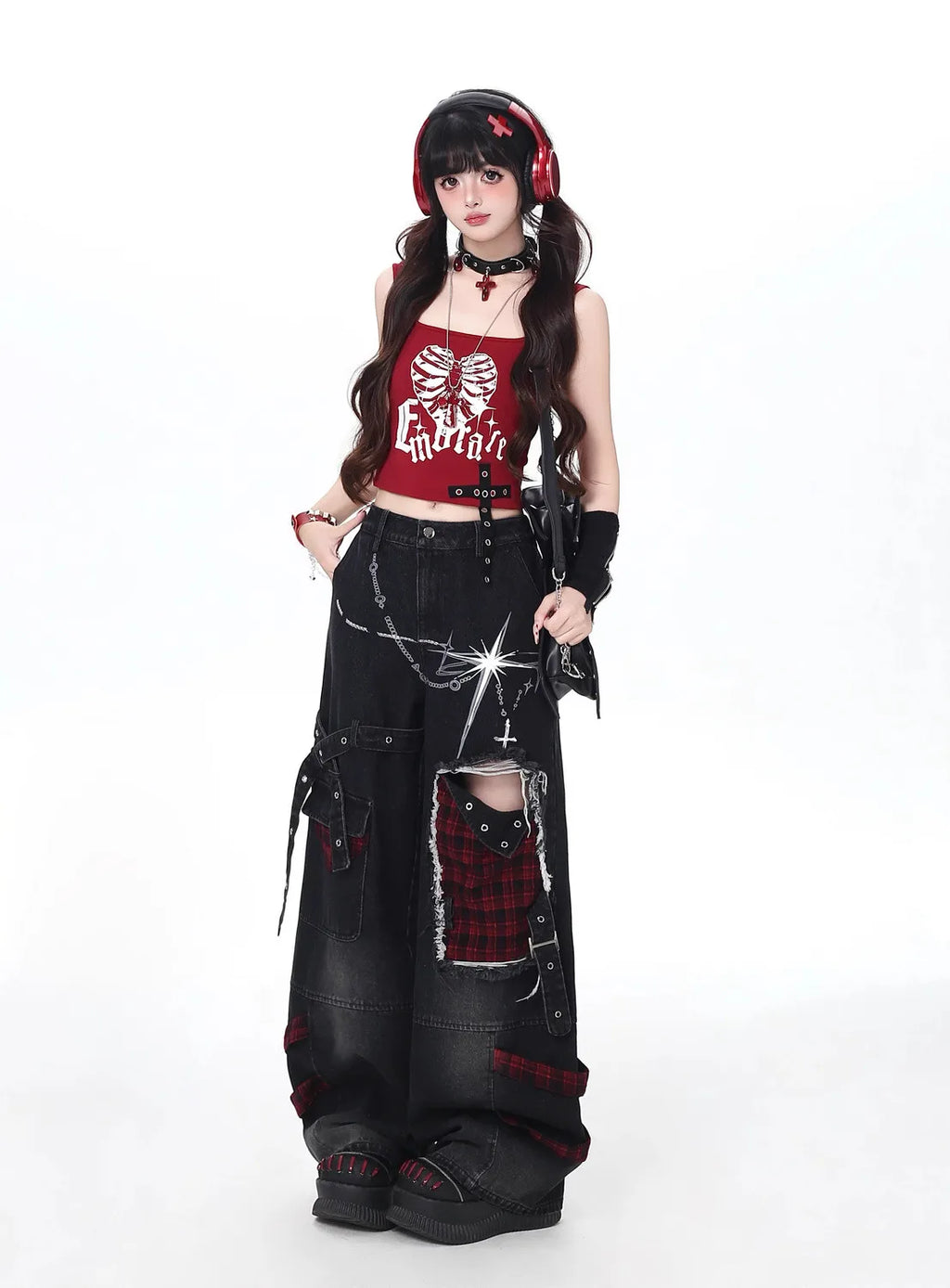 Conjunto Punk Princess Gótico 3 Peças