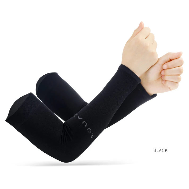 Capa de braço anti-uv para homens e mulheres, luvas sem dedos para ciclismo, verão, esporte, seda gelada, cachecol legal, seda elástica, capas de braço para dirigir