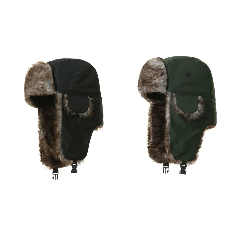 Chapéu de inverno masculino Ushanka Trapper Soldado Russo Ear Flap Cap Earflap
