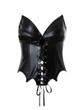 Mulheres sem alças corpete apertado espartilho sexy colete senhoras personalidade streetwear estilo steampunk preto sem costas magro-ajuste topos