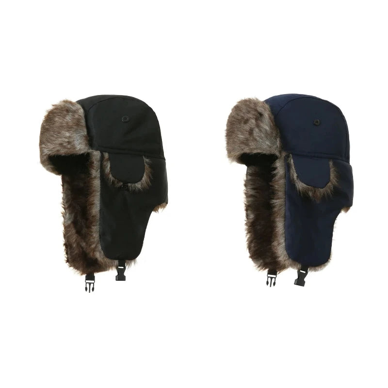 Chapéu de inverno masculino Ushanka Trapper Soldado Russo Ear Flap Cap Earflap