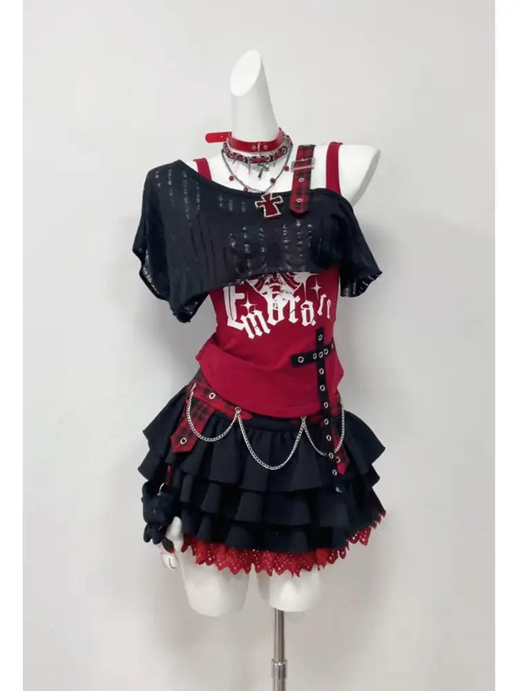 Conjunto Punk Princess Gótico 3 Peças