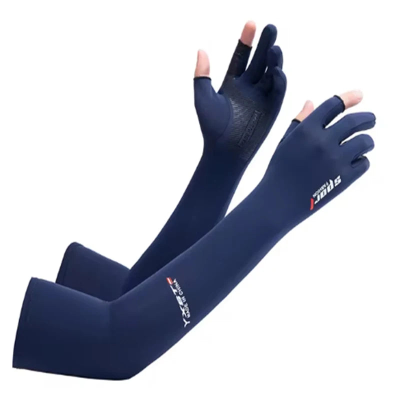 Mangas de braço solares uv, punhos longos para ciclismo, homens, mulheres, proteção solar legal, luvas de condução para motociclista, capa de mão, verão