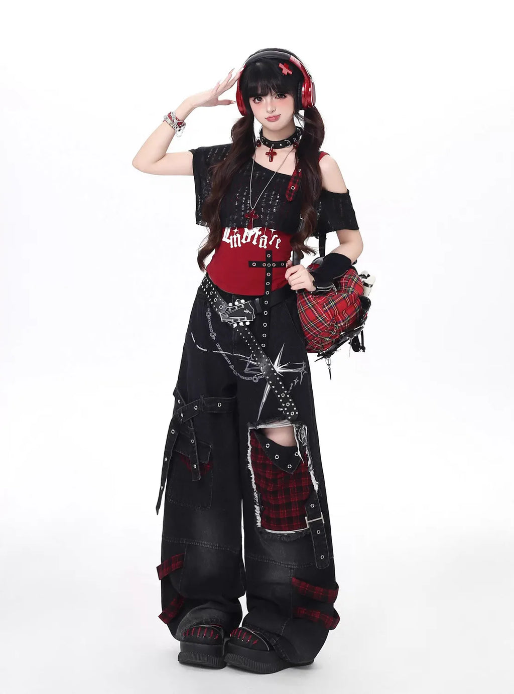 Conjunto Punk Princess Gótico 3 Peças