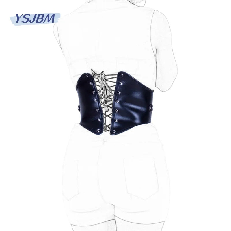YSJBM-couro erótico BDSM espartilho brinquedos sexuais para mulheres, escravo fetiche, traje de cintura restrição, lingerie sexy acessórios