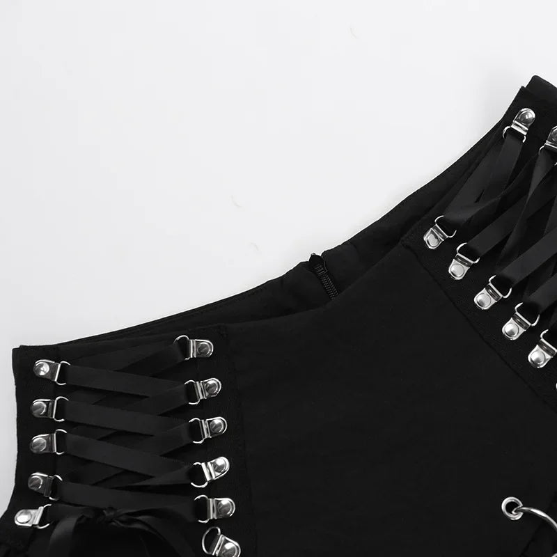 Mini Saia Punk Vintage com Rebites