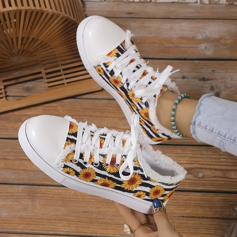 Crânio feminino morcego padrão sapatos vulcanizados sapatos planos moda rendas até tênis feminino casual respirável sapato de lona 2024