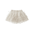 Shorts de Renda com Laço e Flores Estilo Lolita, com Cordão e Babados em Camadas, Saia de Renda de Verão, Calças de Suporte e Peça Externa