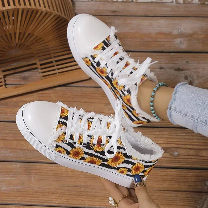 Crânio feminino morcego padrão sapatos vulcanizados sapatos planos moda rendas até tênis feminino casual respirável sapato de lona 2024
