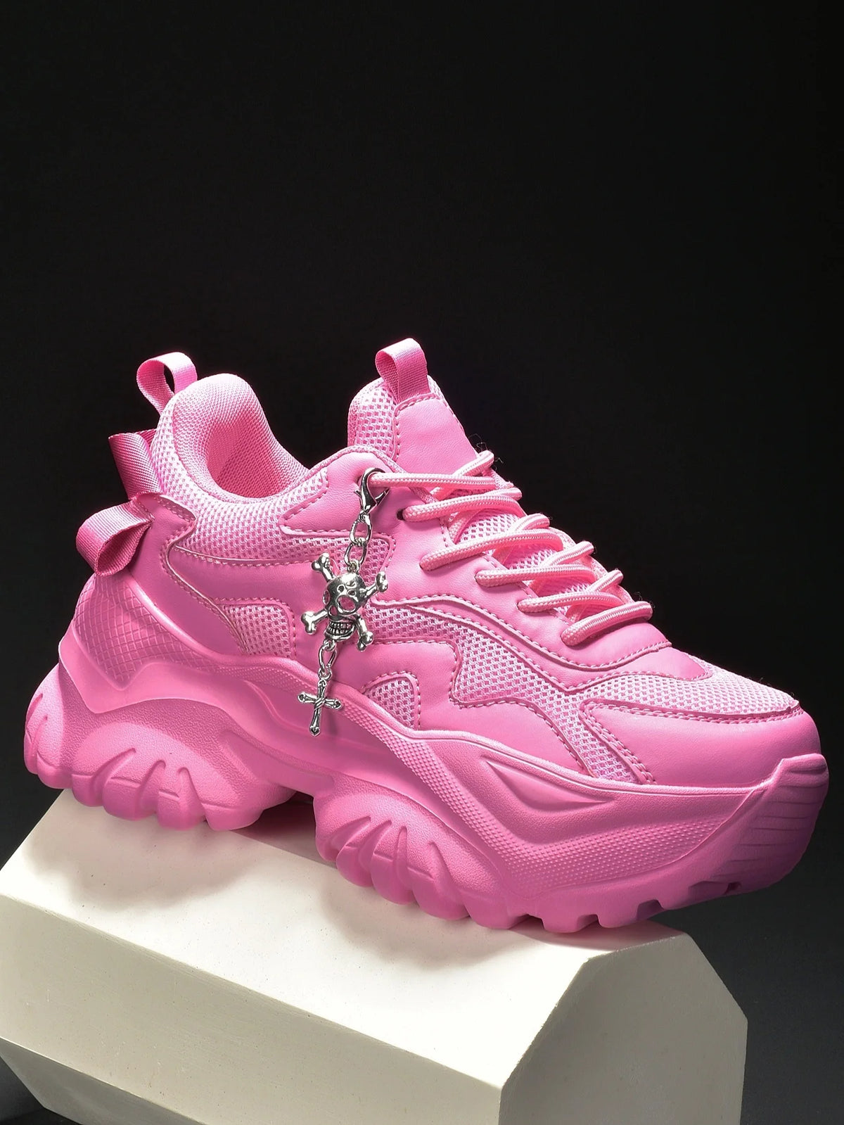 Tênis Casuais Femininos de Moda, Plataforma Branca Pura, Salto Alto, Estilo Punk para Halloween, Tênis Esportivos Leves para Mulheres