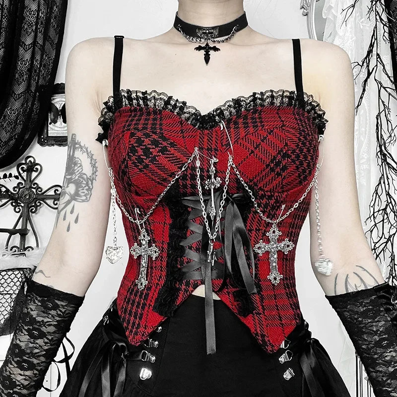 Mini Saia Punk Vintage com Rebites