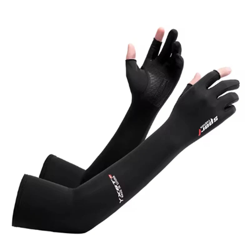 Mangas de braço solares uv, punhos longos para ciclismo, homens, mulheres, proteção solar legal, luvas de condução para motociclista, capa de mão, verão