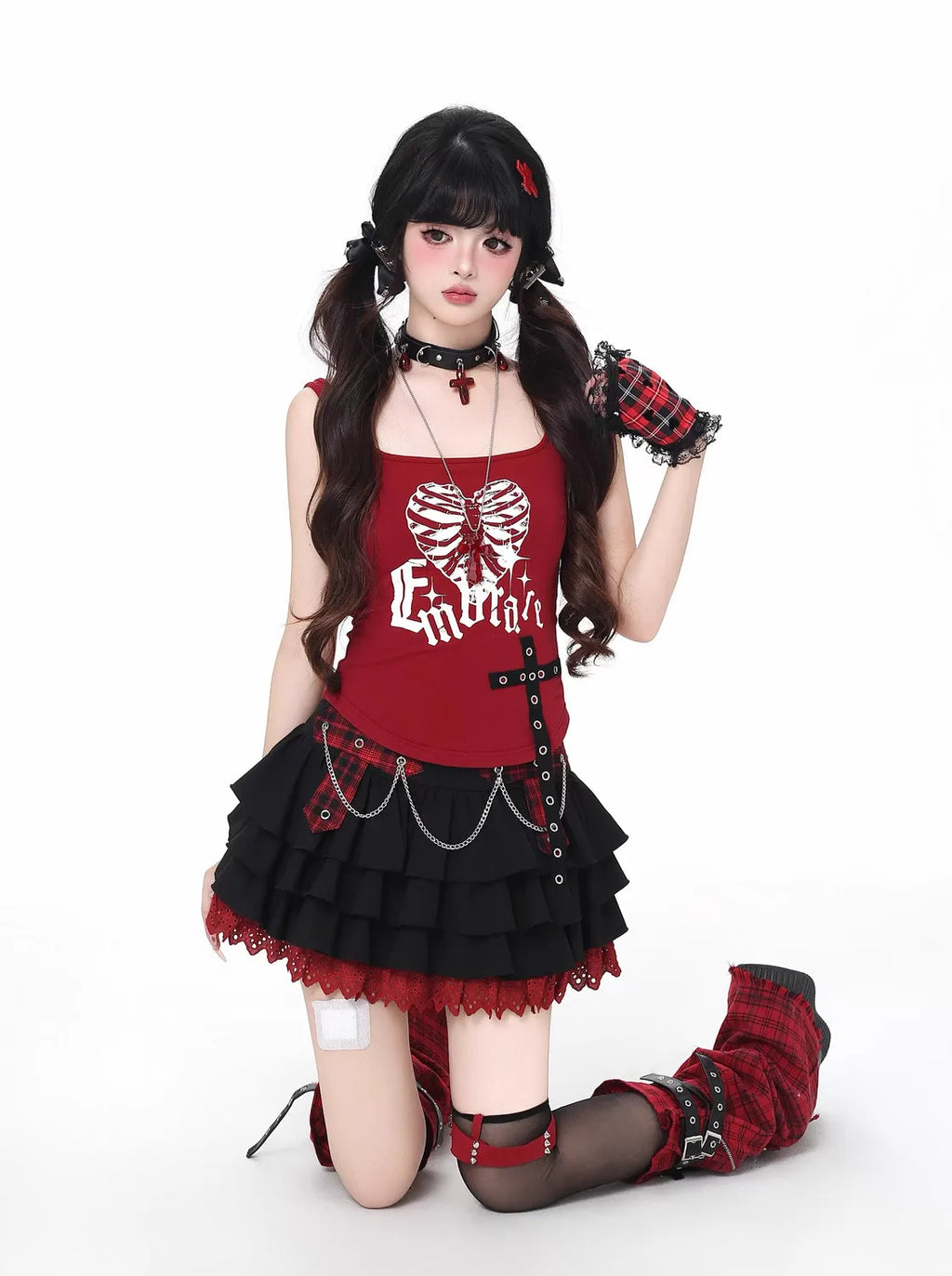 Conjunto Punk Princess Gótico 3 Peças