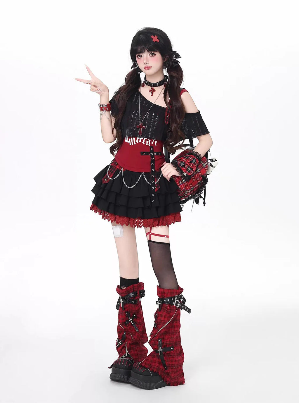 Conjunto Punk Princess Gótico 3 Peças