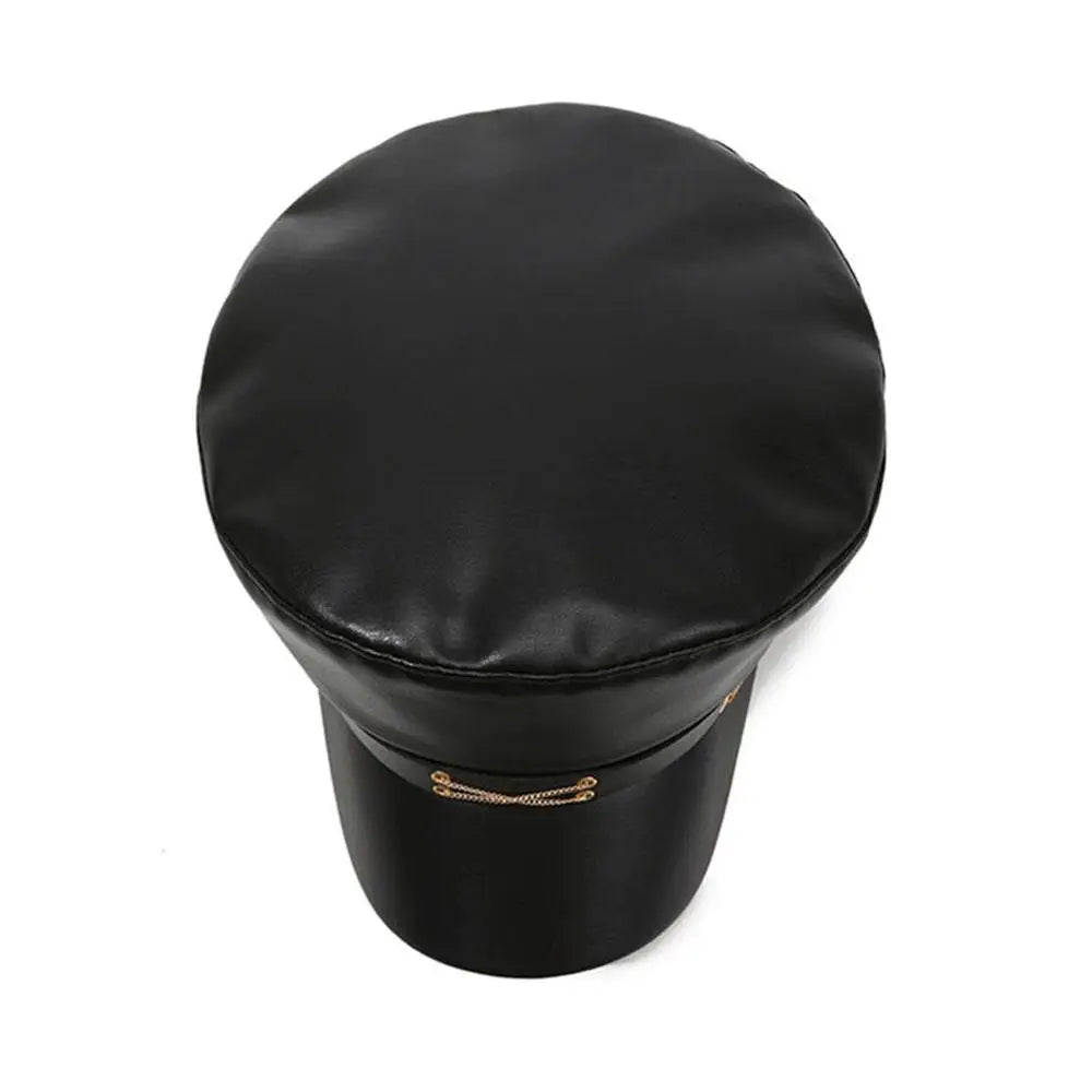 Boina Gótica Preta de Couro PU com Viseira