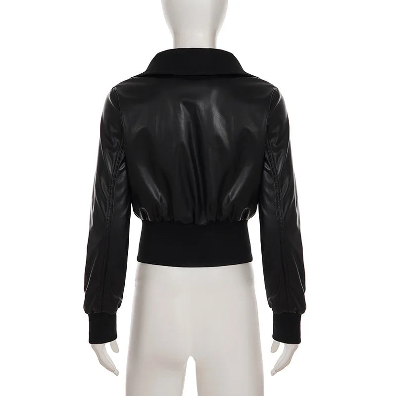 Altgoth americano vintage jaqueta de couro do plutônio feminino streetwear harajuku grunge emo alternativa grunge zíper casacos casuais feminino
