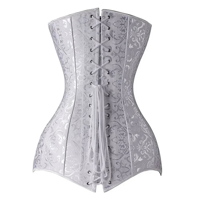 Preço por atacado Espartilho longo torso roupas sexy korse jacquard aço desossado bustier 6xl plus size korsett feminino steampunk gorset