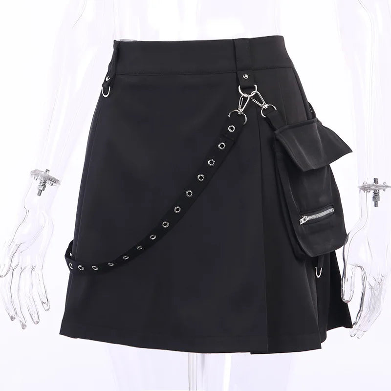 FICHOR-Mulheres Góticas Renda Ruffle Mini Saias, Harajuku, Fairy Grunge, Xadrez Rosa, Plissado, Japonês Lolita Streetwear, Mall Goth