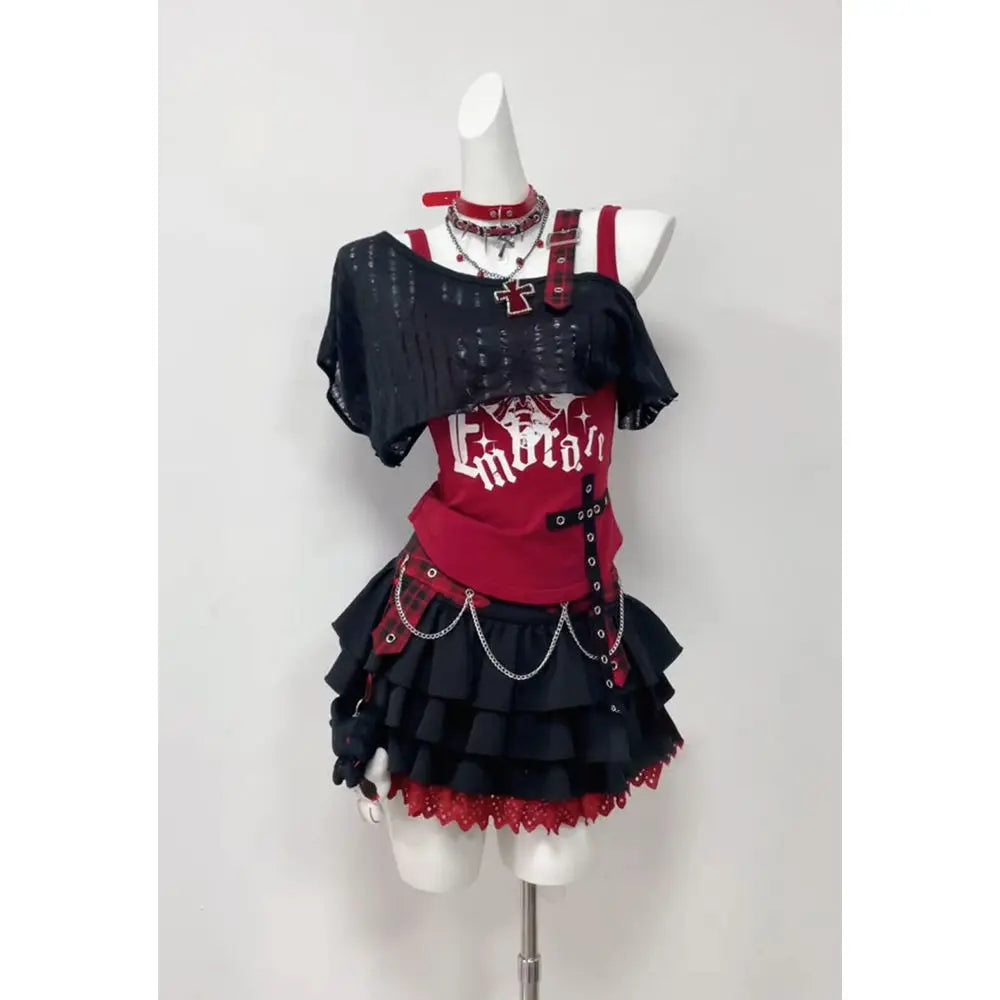 Conjunto Punk Princess Gótico 3 Peças